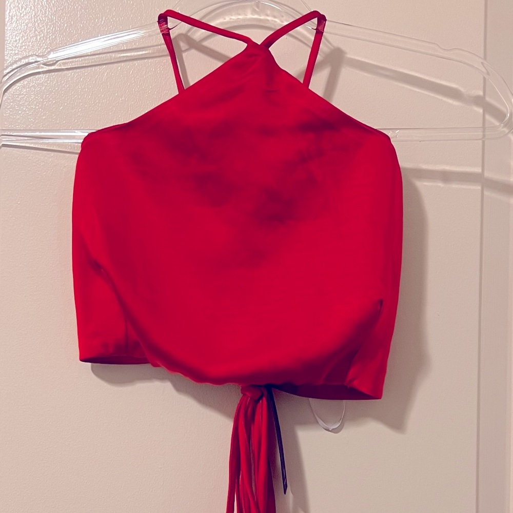 NWT LULUS RED HOT HALTER TOP